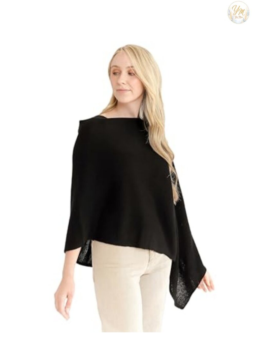 100% Cashmere Poncho Wrap Dress Topper One Size Shawl Pashmina